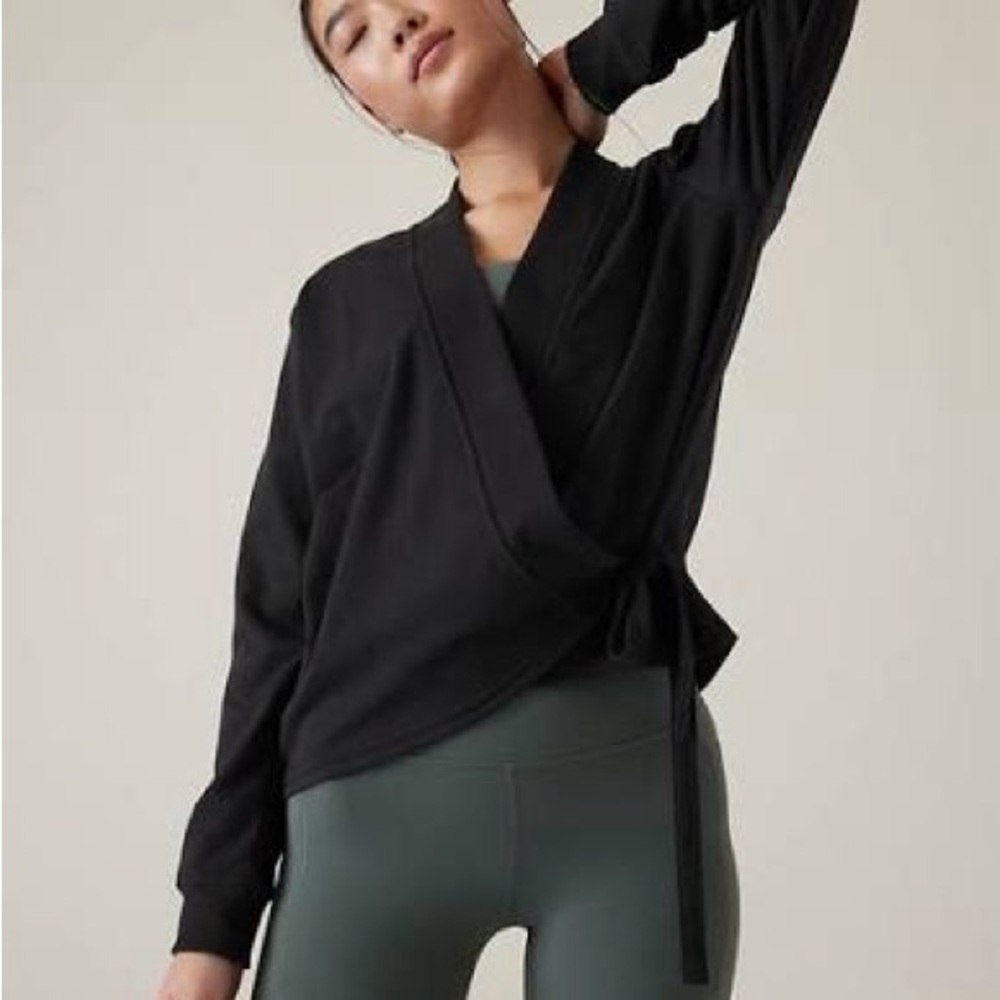 Athleta Retroterry Wrap Cotton Sweater